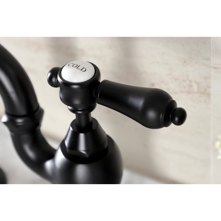 Kingston Brass Bridge Bathroom Faucet with Brass PopUp, Matte Black KS7970BAL